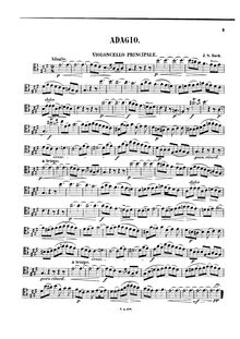 Partition de violoncelle, violon Sonata, G minor, Bach, Carl Philipp Emanuel