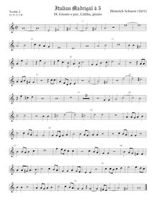 Partition viole de gambe aigue 2, italien madrigaux, Schütz, Heinrich par Heinrich Schütz