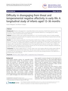 Difficulty in disengaging from threat and temperamental negative affectivity in early life: A longitudinal study of infants aged 12–36 months