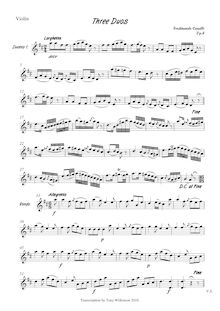 Partition de violon, 3 Duos pour violon & guitare, Op.4