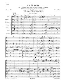Partition complète, 3 Marches, Mozart, Wolfgang Amadeus