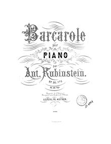 Partition , Barcarolle, 2 Morceaux, Op.30, Rubinstein, Anton