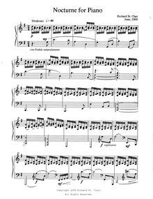 Partition complète, Nocturne pour Piano, St. Clair, Richard