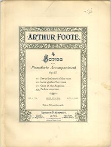 Partition Cover Page (color), 4 chansons, Op.67, Foote, Arthur