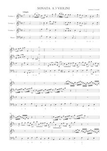 Partition complète, Sonata pour 3 violons, Oswald, Andreas