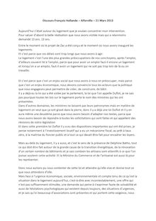 Discours de François Hollande sur le logement - Alfortville, le 21/03/2013