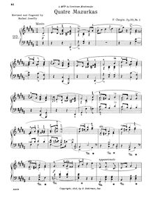 Partition Quatre Mazurkas par Frédéric Chopin