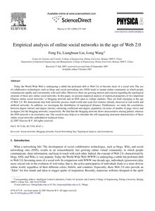 Empirical analysis of online social networks in the age of Web 2.0