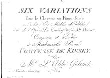 Partition complète, 6 Variations on  Ein Mädchen oder Weibchen  from Mozart s  Die Zauberflöte 