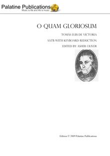 Partition complète (avec piano reduction), O quam gloriosum est regnum