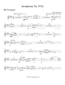 Partition trompette (en B♭), Symphony No.37, D major, Rondeau, Michel