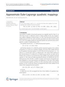 Approximate Euler-Lagrange quadratic mappings