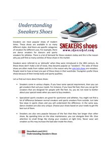 Understanding Sneakers Shoes