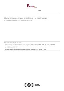 Commerce des armes et politique : le cas français - article ; n°6 ; vol.41, pg 563-586