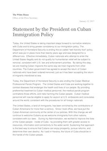 Cuba - États-Unis : communiqué de presse sur la politique d immigration