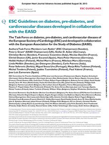 Diabetes, Pre-Diabetes and Cardiovascular Diseases developed with the EASD