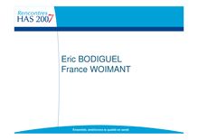 Présentation d E. Bodiguel - F. Woimant