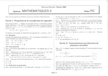 Mathématiques 2 2000 Classe Prepa PC Concours Centrale-Supélec