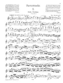 Partition de violon, Serenade pour violon et orchestre