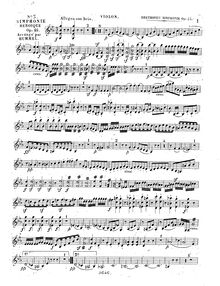 Partition violon, Symphony No.3, Op.55, Eroica, E♭ major, Beethoven, Ludwig van