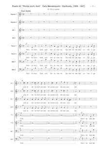Partition complète, 3 psaumes, Mendelssohn, Felix