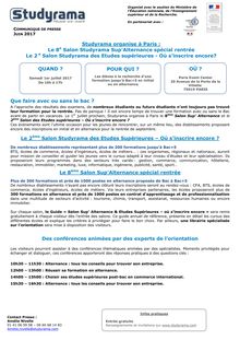 Studyrama organise deux salons d orientation à Paris le 1er juillet 2017