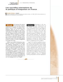 Les nouvelles orientations de la politique d’intégration en France - article ; n°1 ; vol.4, pg 79-85