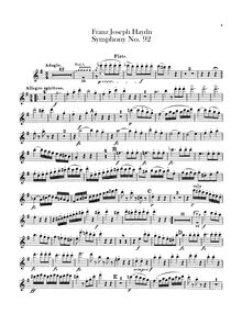Partition flûte, Symphony No.92 en G major, “Oxford”, Sinfonia No.92