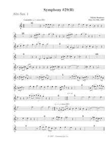 Partition Alto saxophone 1, Symphony No.29, B♭ major, Rondeau, Michel par Michel Rondeau