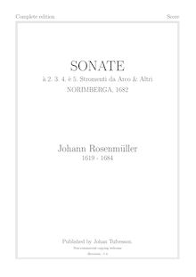 Partition complète, Sonatae à 2,3,4 è 5 stromenti da arco et altri par Johann Rosenmüller