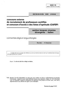 Capesext commentaire dirige en langue etrangere 2006 capes lv ita capes de langues vivantes (italien)