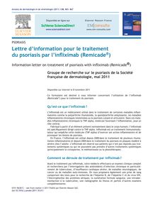 Traitements du Psoriasis - Infliximab
