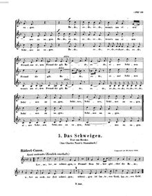 Partition complète, Das Schweigen, The Silence, D minor, Beethoven, Ludwig van