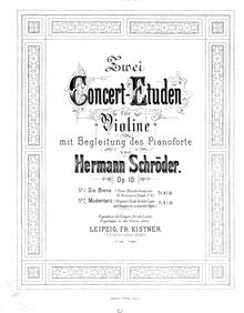 Partition de violon, Zwei Concert-Etuden für Violine mit Begleitung des Pianoforte