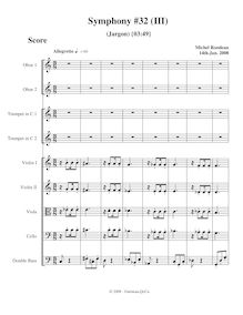 Partition , Allegretto (Jargon), Symphony No.32, C major, Rondeau, Michel