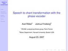 Speech to chant transformation with the phase vocoder
