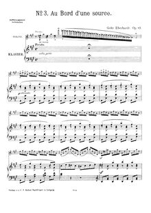 Partition violon et partition de piano, Charakterstücke, Op.87, Eberhardt, Goby