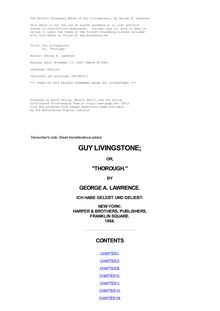 Guy Livingstone; - or,  Thorough 