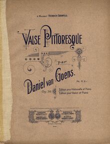 Partition couverture couleur, Valse Pittoresque, Op.38, G Major