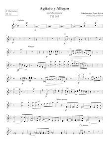 Partition 2 clarinette 1/2 (en A), Agitato et Allegro, E minor, Tchaikovsky, Pyotr