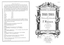 Partition parties complètes, 3 Trios, Op.18, Mazas, Jacques Féréol
