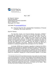 Public Comment, Industrial Banks, Securities Industry and Financial  Markets Assn.