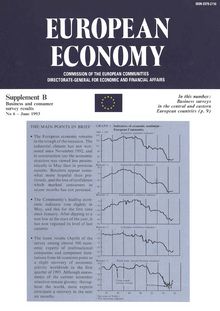 EUROPEAN ECONOMY. Supplement ? Business and consumer survey results No 6 - June 1993