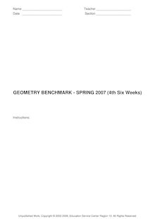Geo Benchmark Spring 2007 (4th Six Weeks)