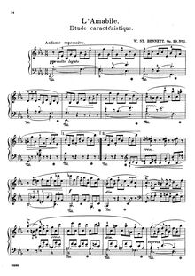 Partition complète, 2 Etudes, Op.29, Bennett, William Sterndale