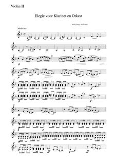 Partition violons II, Elegie voor klarinet en orkest, Ostijn, Willy