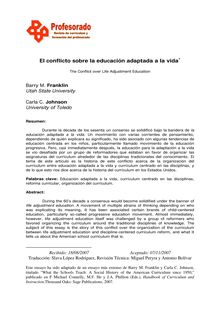 El conflicto sobre la educación adaptada a la vida (The Conflict over Life Adjustment Education)