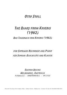 Partition de piano, enregistrement  , partie, Das Tagebuch vom Kniebis
