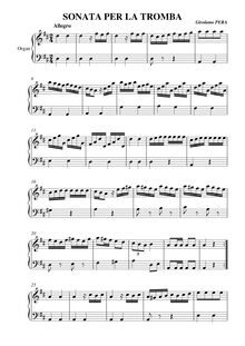Partition complète, orgue Sonata per la Tromba, Pera, Girolamo