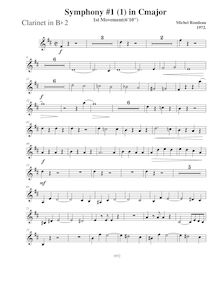 Partition clarinette 2 (B♭), Symphony No.1, C major, Rondeau, Michel par Michel Rondeau